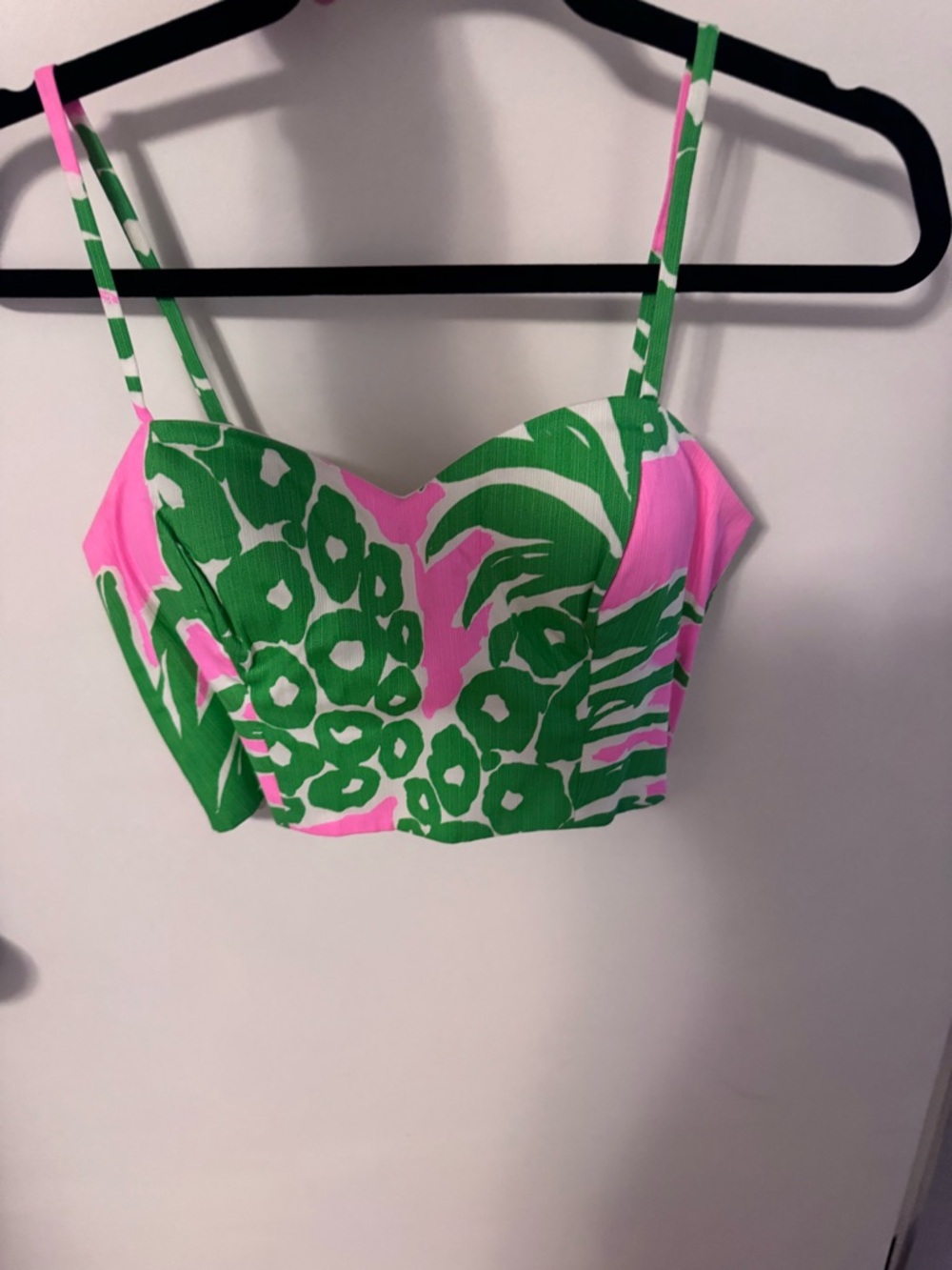 Lilly Pulitzer Pink & Green Tropical Print Crop Top and Skirt Set - Picture 4 of 5